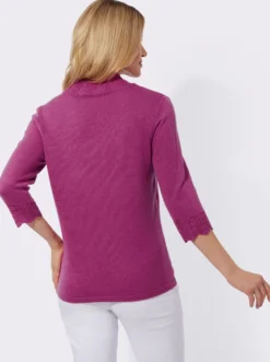 2-in-1-Pullover mit Ajour-Muster