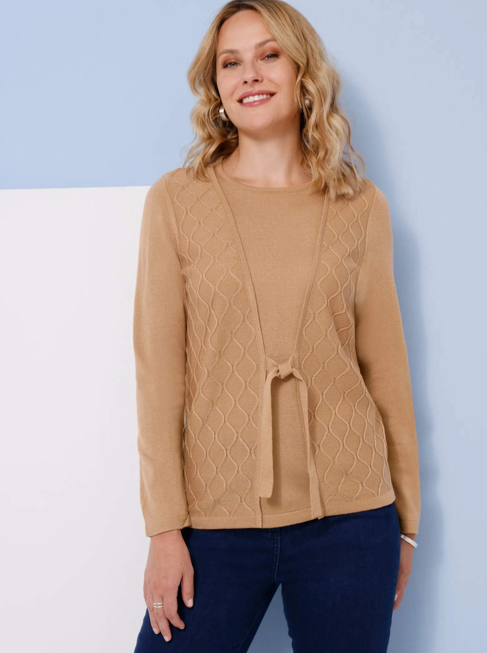 2-in-1-Pullover mit Bindeband