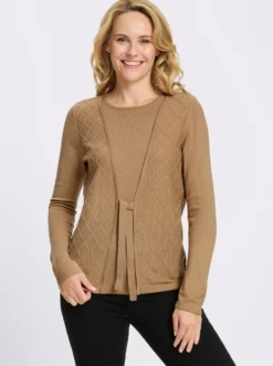 2-in-1-Pullover mit Bindeband