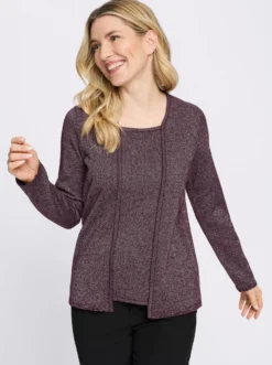2-in-1-Pullover mit Glanzgarn