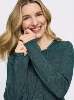 2-in-1-Pullover mit Glanzgarn