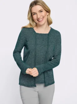 2-in-1-Pullover mit Glanzgarn