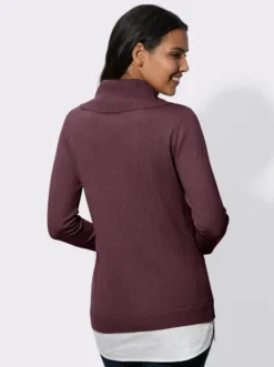 2-in-1-Pullover mit halsfernem Rollkragen