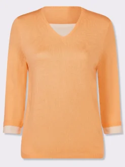 2-in-1-Pullover mit Kontrast-Einsätzen