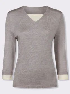 2-in-1-Pullover mit Kontrast-Einsätzen
