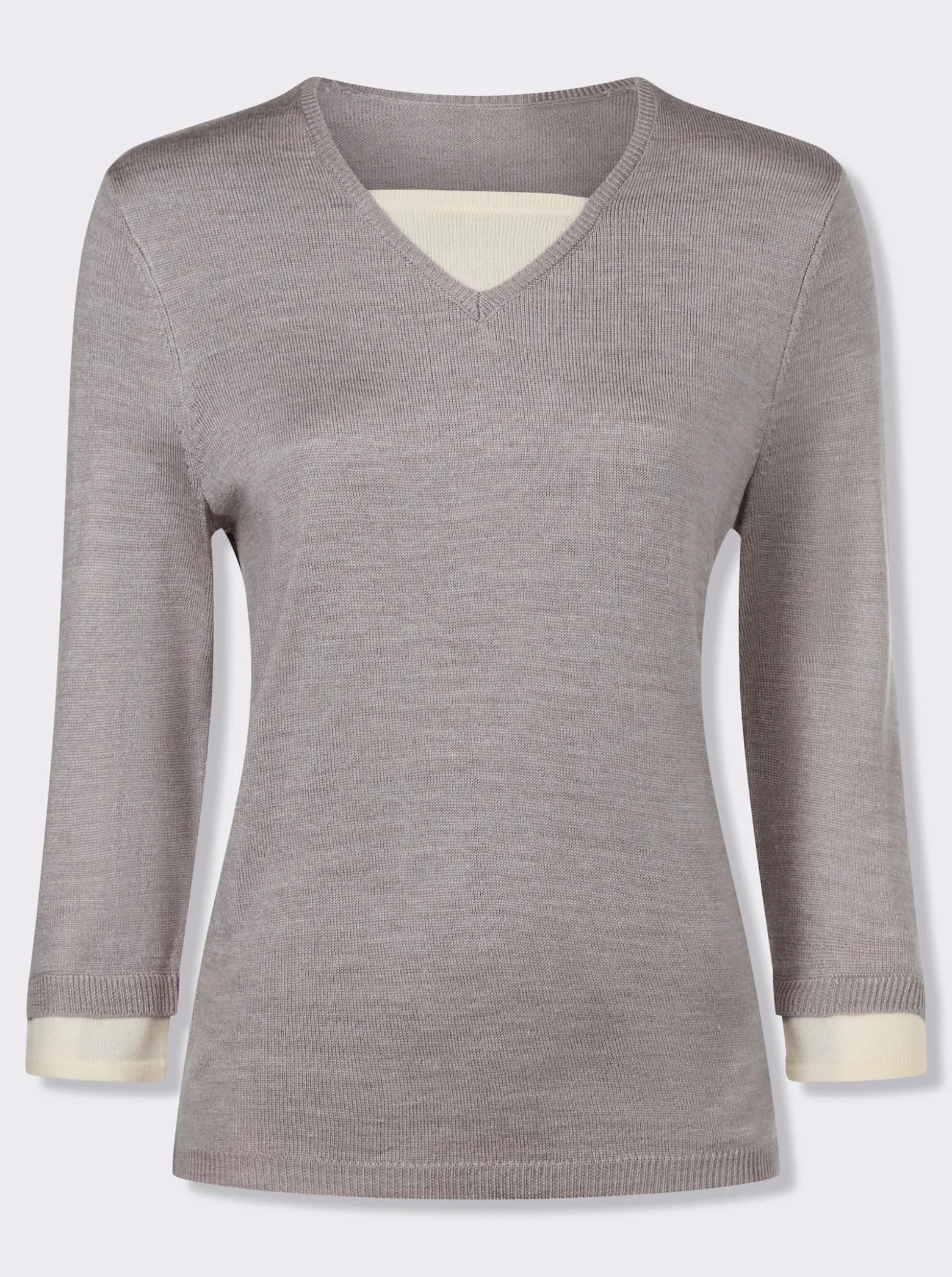 2-in-1-Pullover mit Kontrast-Einsätzen