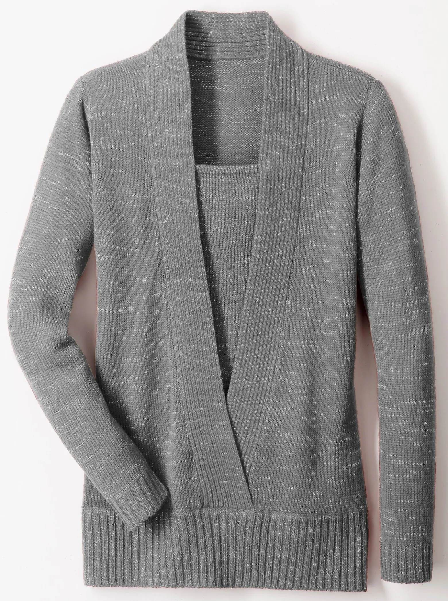 2-in-1-Pullover mit Schalkragen-Optik