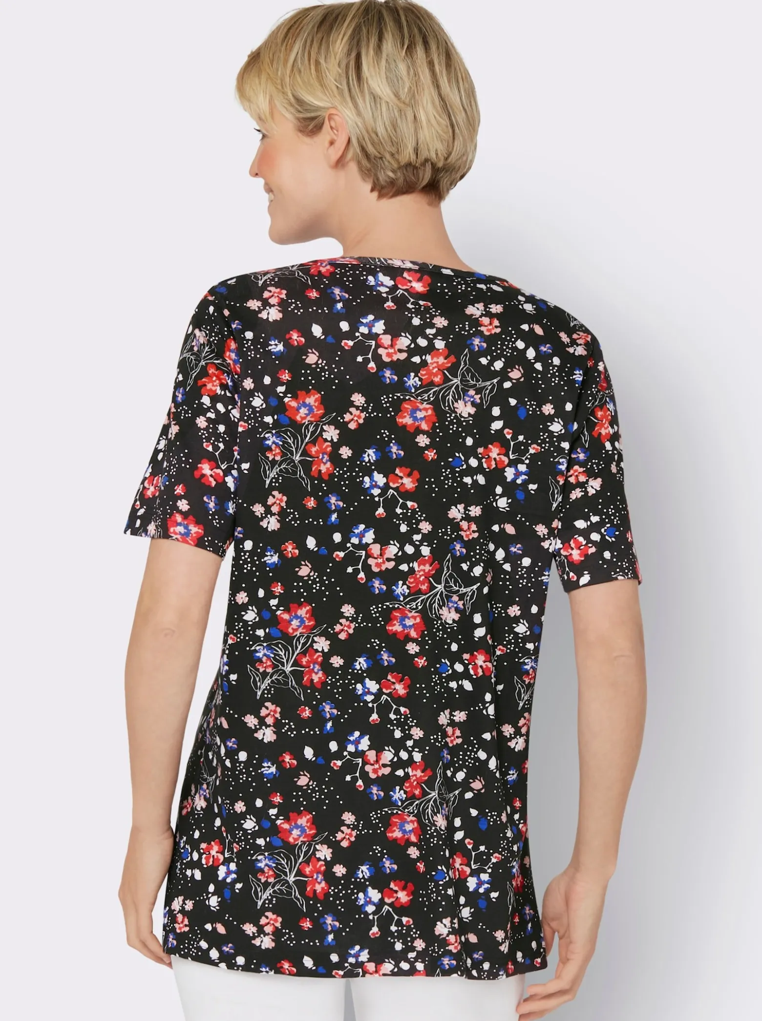 2-in-1-Shirt in längerer Form, reine Viskose