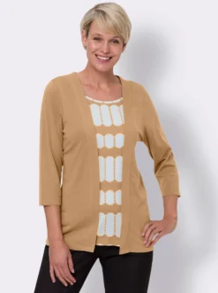 2-in-1-Shirt mit bedrucktem Einsatz