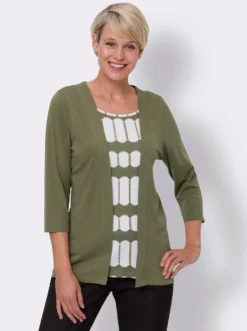 2-in-1-Shirt mit bedrucktem Einsatz