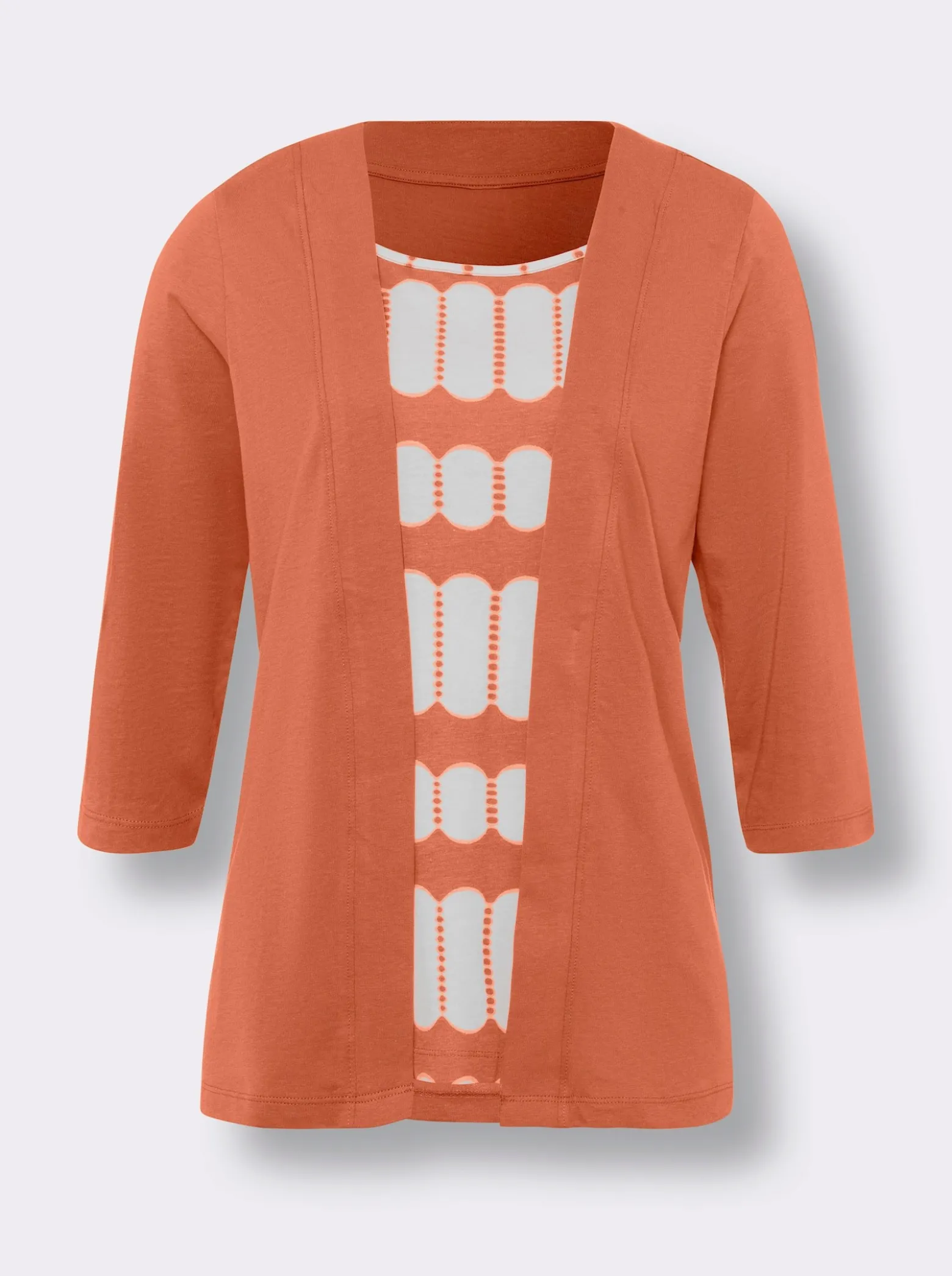 2-in-1-Shirt mit bedrucktem Einsatz