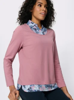2-in-1-Shirt mit Einsätzen im Blumen-Dessin