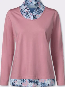 2-in-1-Shirt mit Einsätzen im Blumen-Dessin