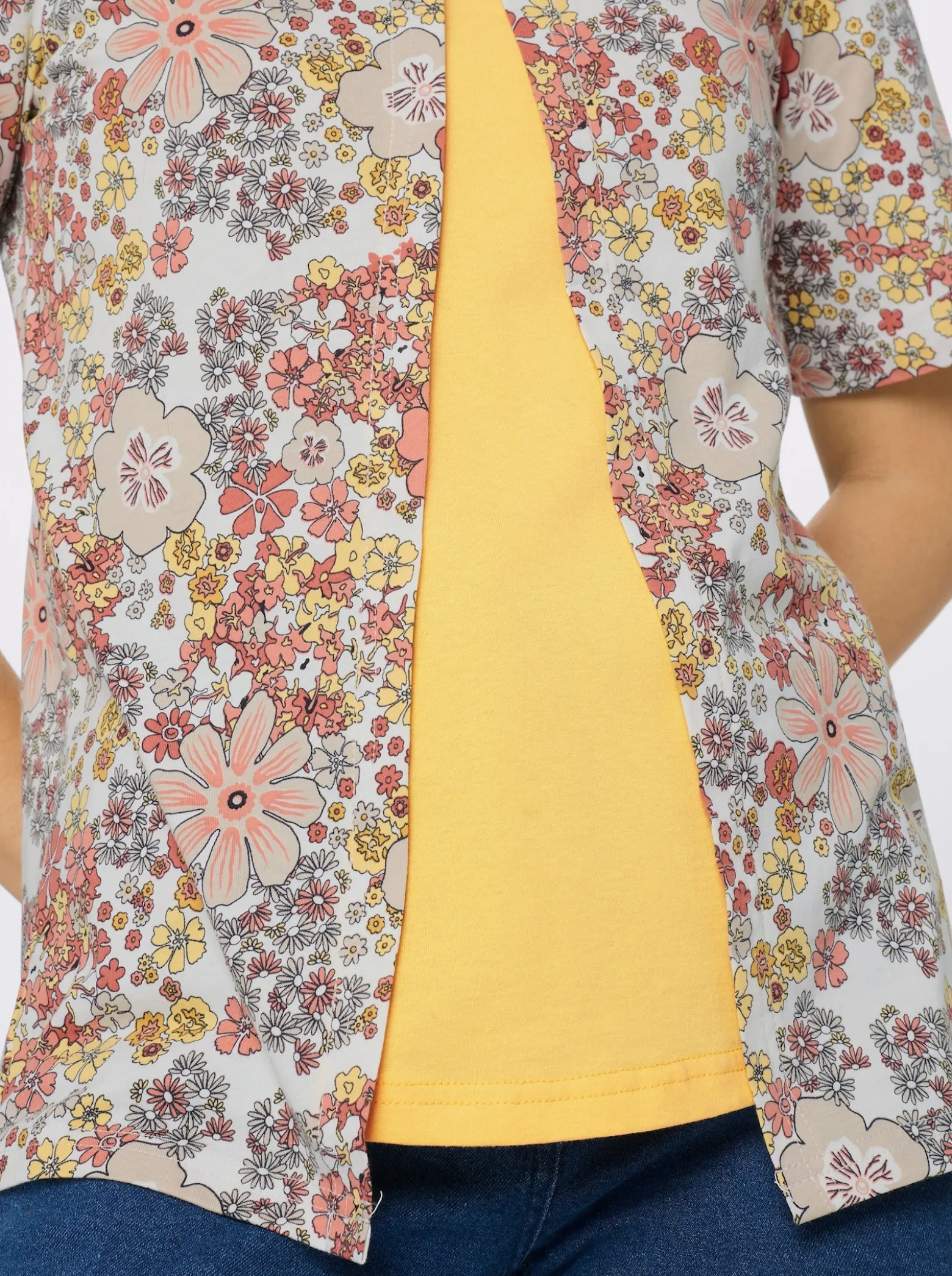 2-in-1-Shirt mit floralem Muster