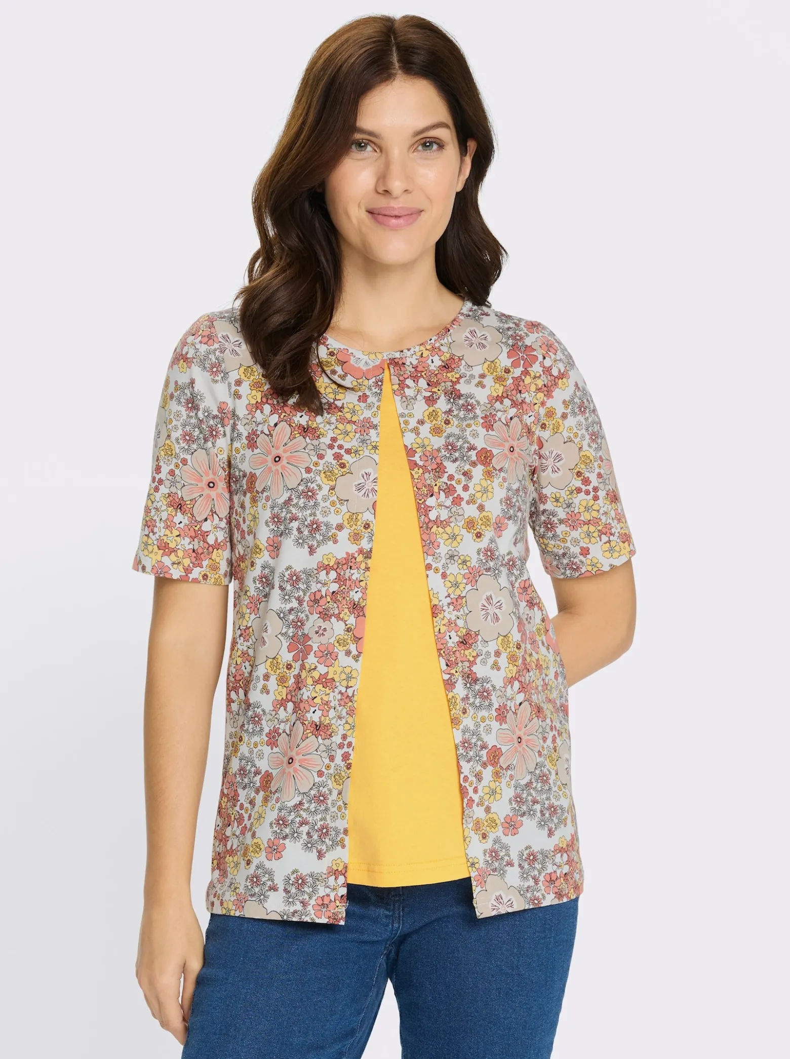 2-in-1-Shirt mit floralem Muster