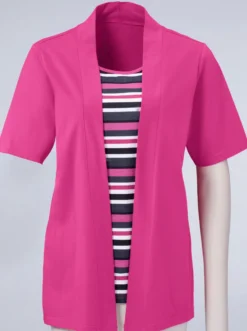 2-in-1-Shirt mit gestreiftem Einsatz