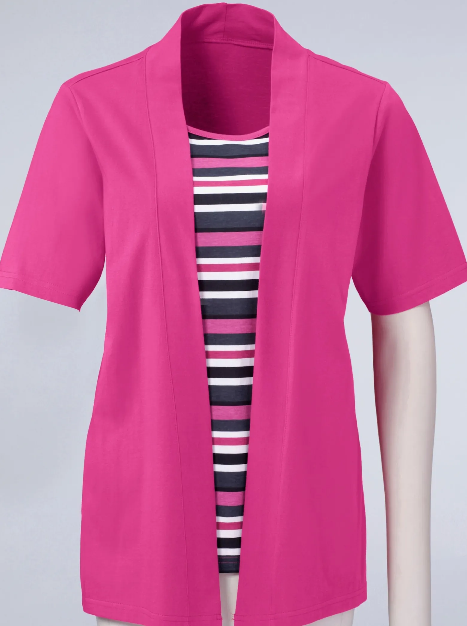 2-in-1-Shirt mit gestreiftem Einsatz