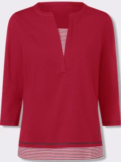 2-in-1-Shirt mit gestreiften Einsätzen