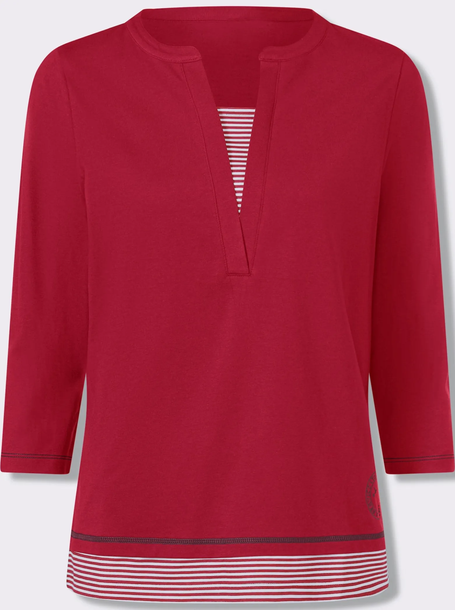 2-in-1-Shirt mit gestreiften Einsätzen