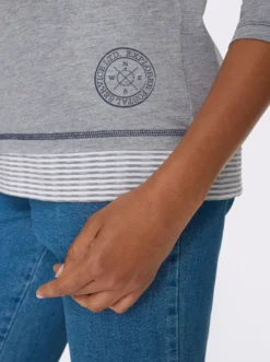 2-in-1-Shirt mit gestreiften Einsätzen