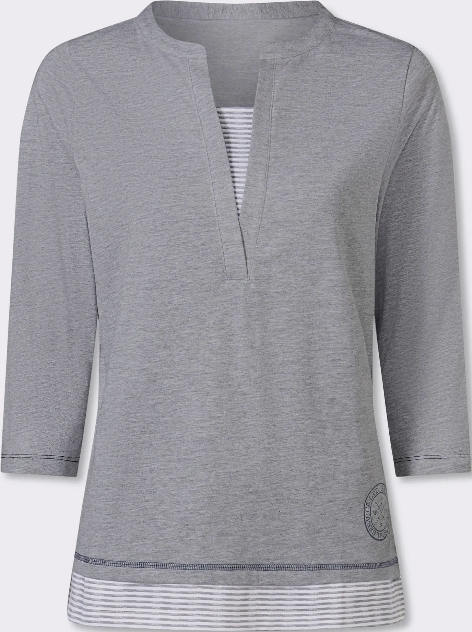 2-in-1-Shirt mit gestreiften Einsätzen