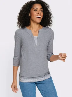 2-in-1-Shirt mit gestreiften Einsätzen