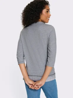 2-in-1-Shirt mit gestreiften Einsätzen