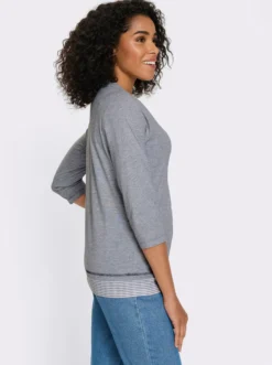 2-in-1-Shirt mit gestreiften Einsätzen