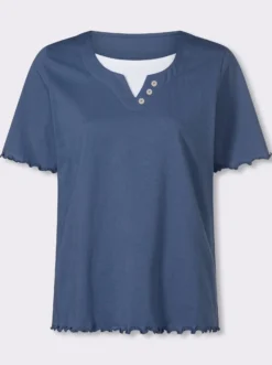 2-in-1-Shirt mit gewellten Abschlüssen