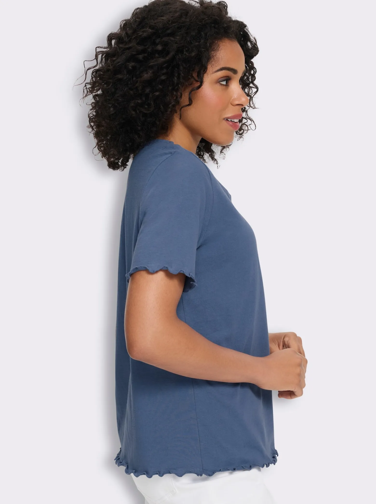 2-in-1-Shirt mit gewellten Abschlüssen