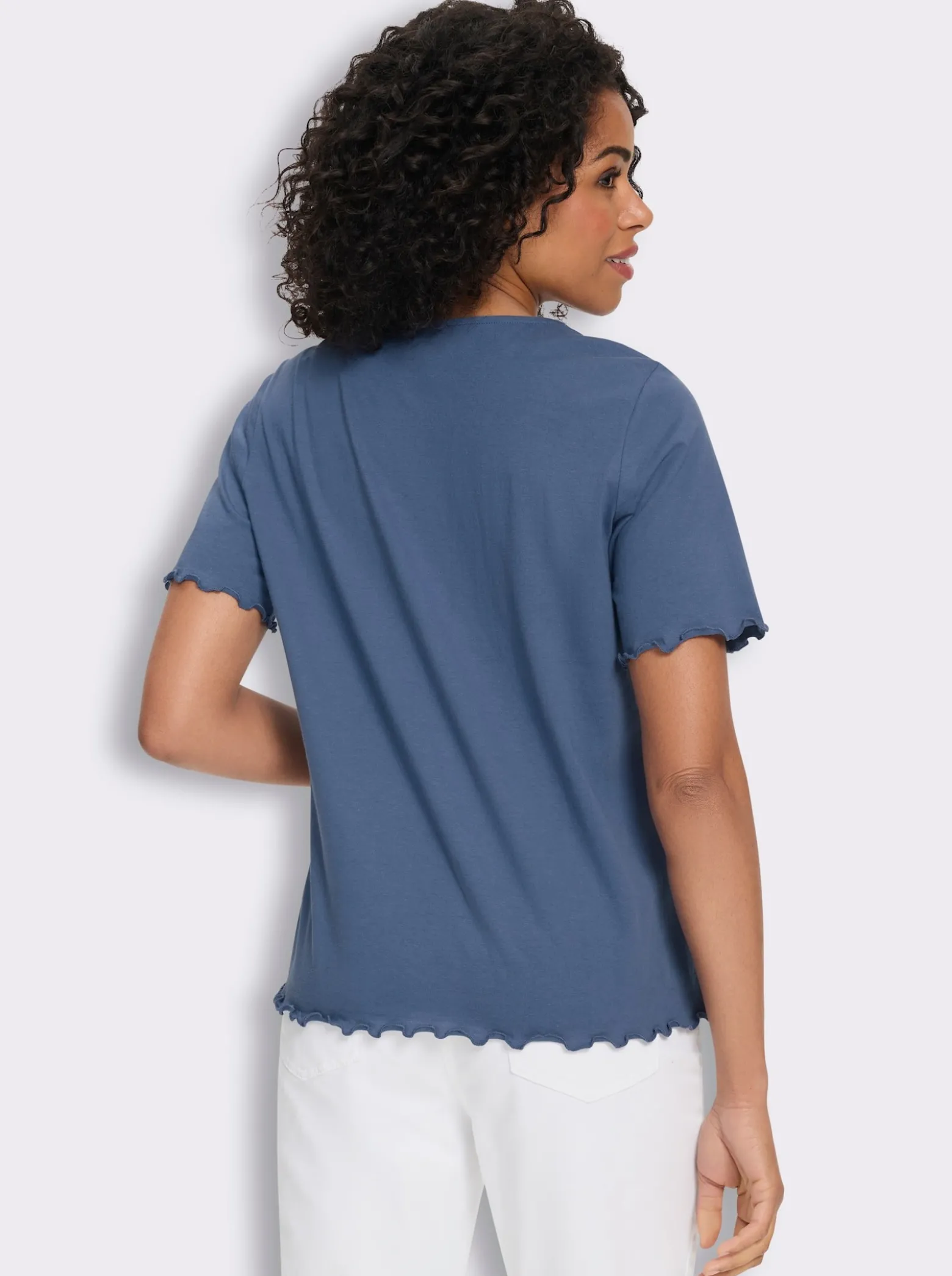 2-in-1-Shirt mit gewellten Abschlüssen