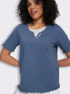 2-in-1-Shirt mit gewellten Abschlüssen