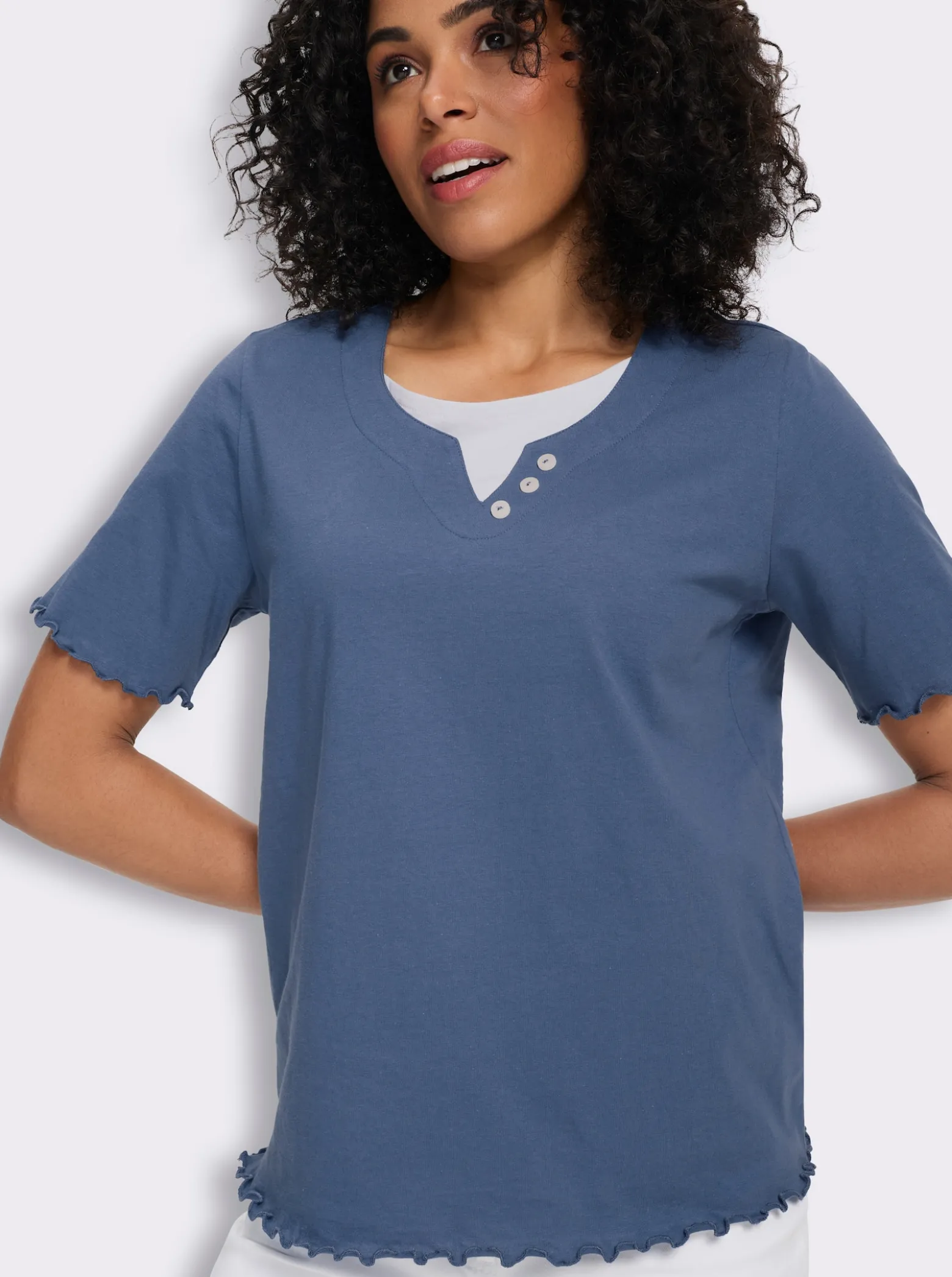 2-in-1-Shirt mit gewellten Abschlüssen