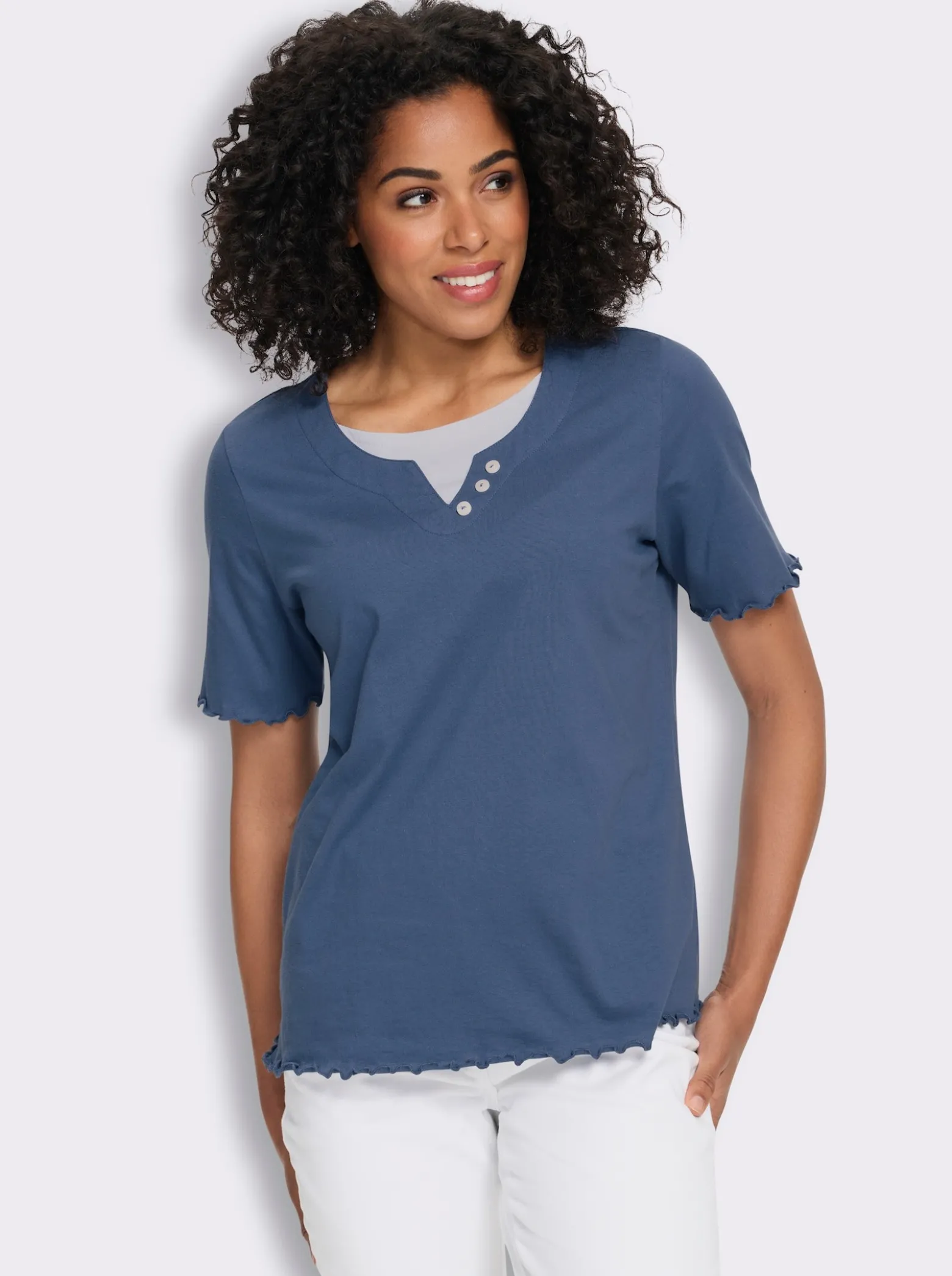 2-in-1-Shirt mit gewellten Abschlüssen