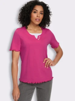 2-in-1-Shirt mit gewellten Abschlüssen
