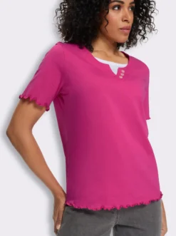 2-in-1-Shirt mit gewellten Abschlüssen