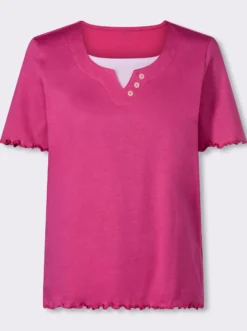 2-in-1-Shirt mit gewellten Abschlüssen