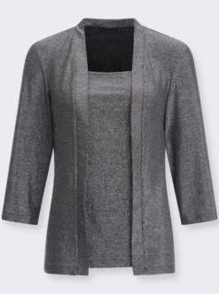 2-in-1-Shirt mit Glanzgarn
