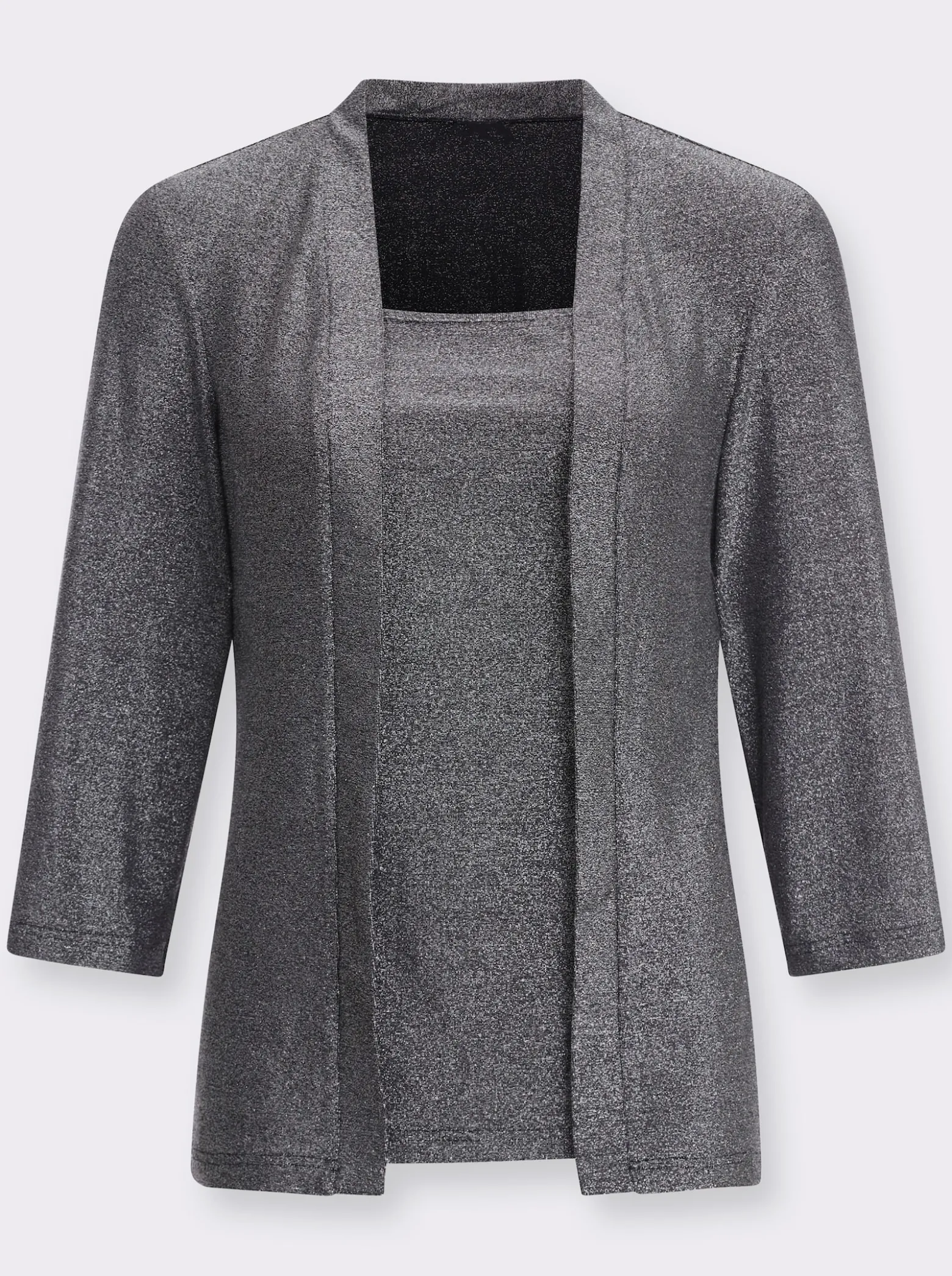 2-in-1-Shirt mit Glanzgarn