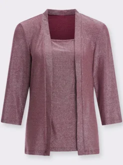 2-in-1-Shirt mit Glanzgarn