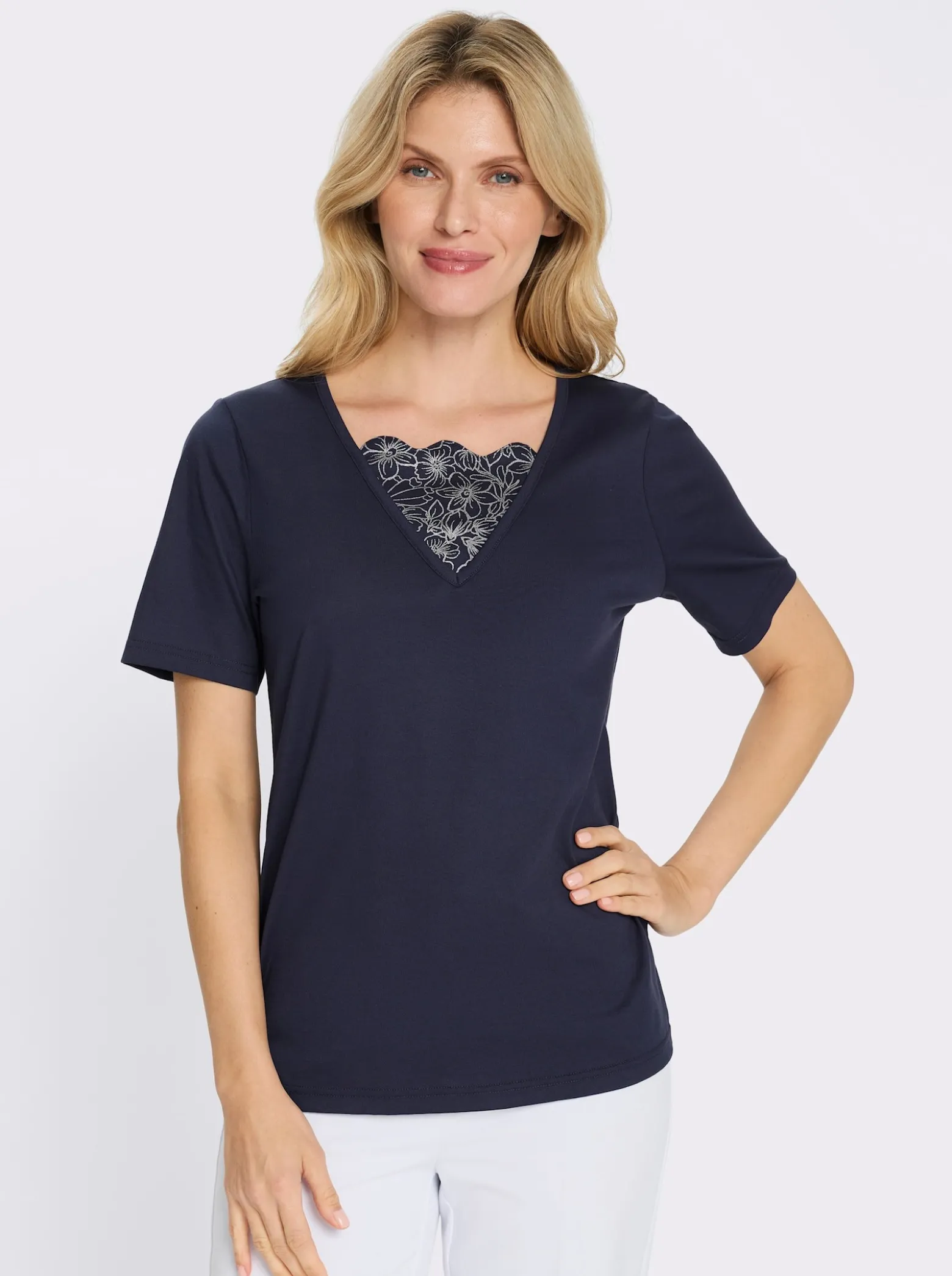 2-in-1-Shirt mit Glitzerdruck