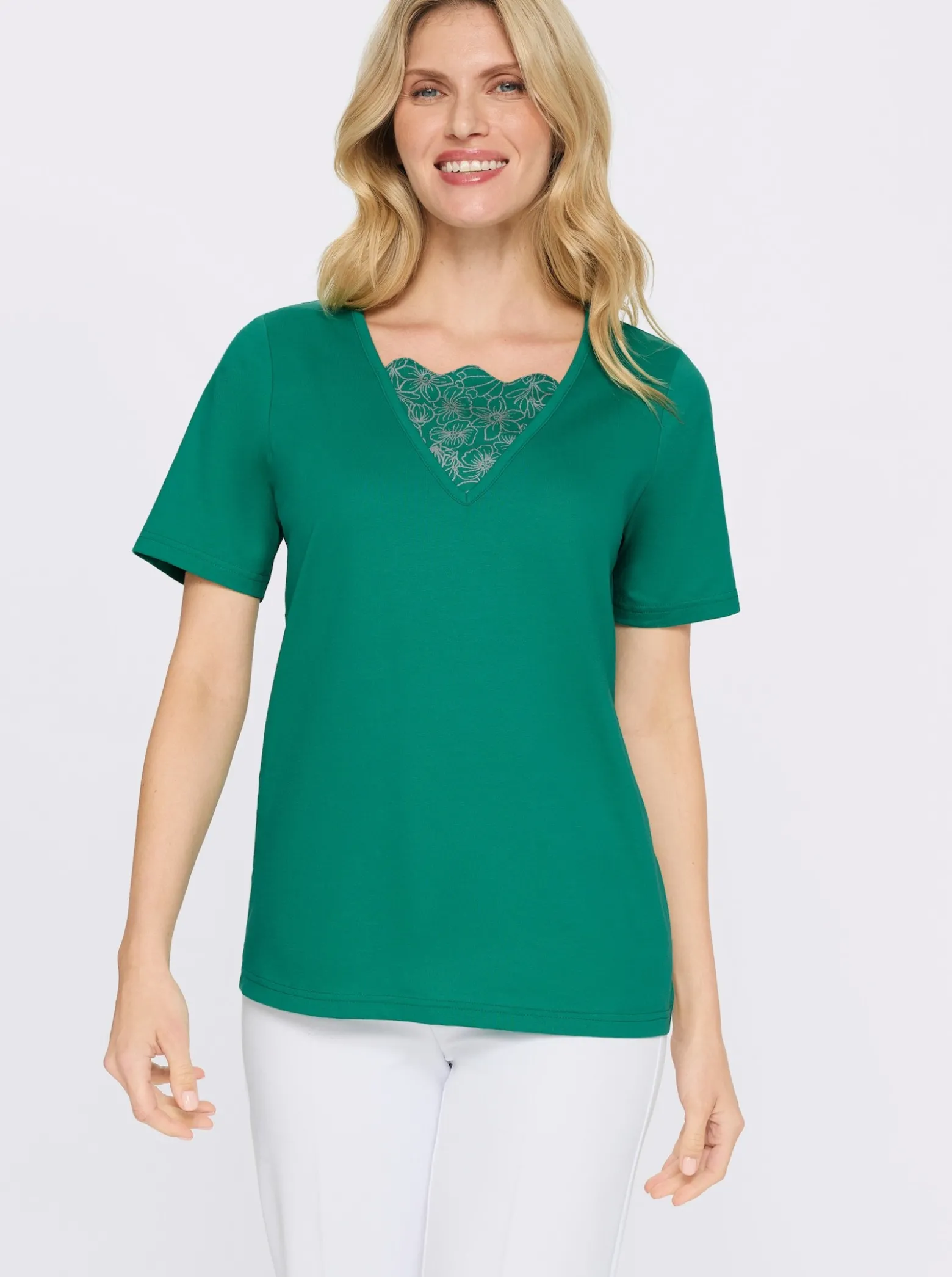 2-in-1-Shirt mit Glitzerdruck