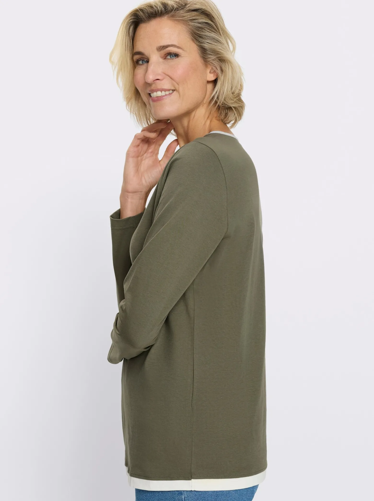 2-in-1-Shirt mit kontrastfarbenen Einsätzen