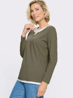 2-in-1-Shirt mit kontrastfarbenen Einsätzen
