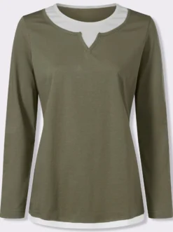2-in-1-Shirt mit kontrastfarbenen Einsätzen
