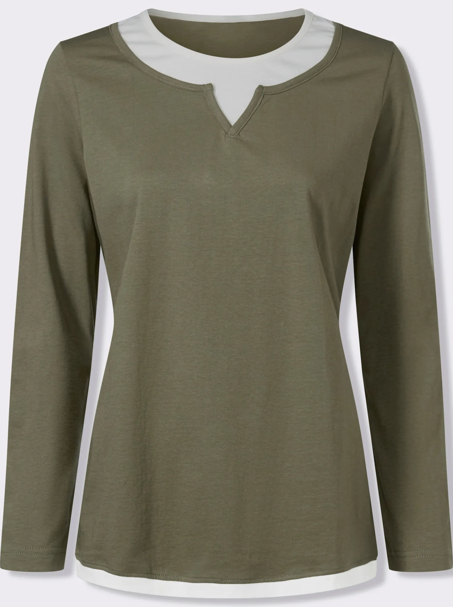 2-in-1-Shirt mit kontrastfarbenen Einsätzen