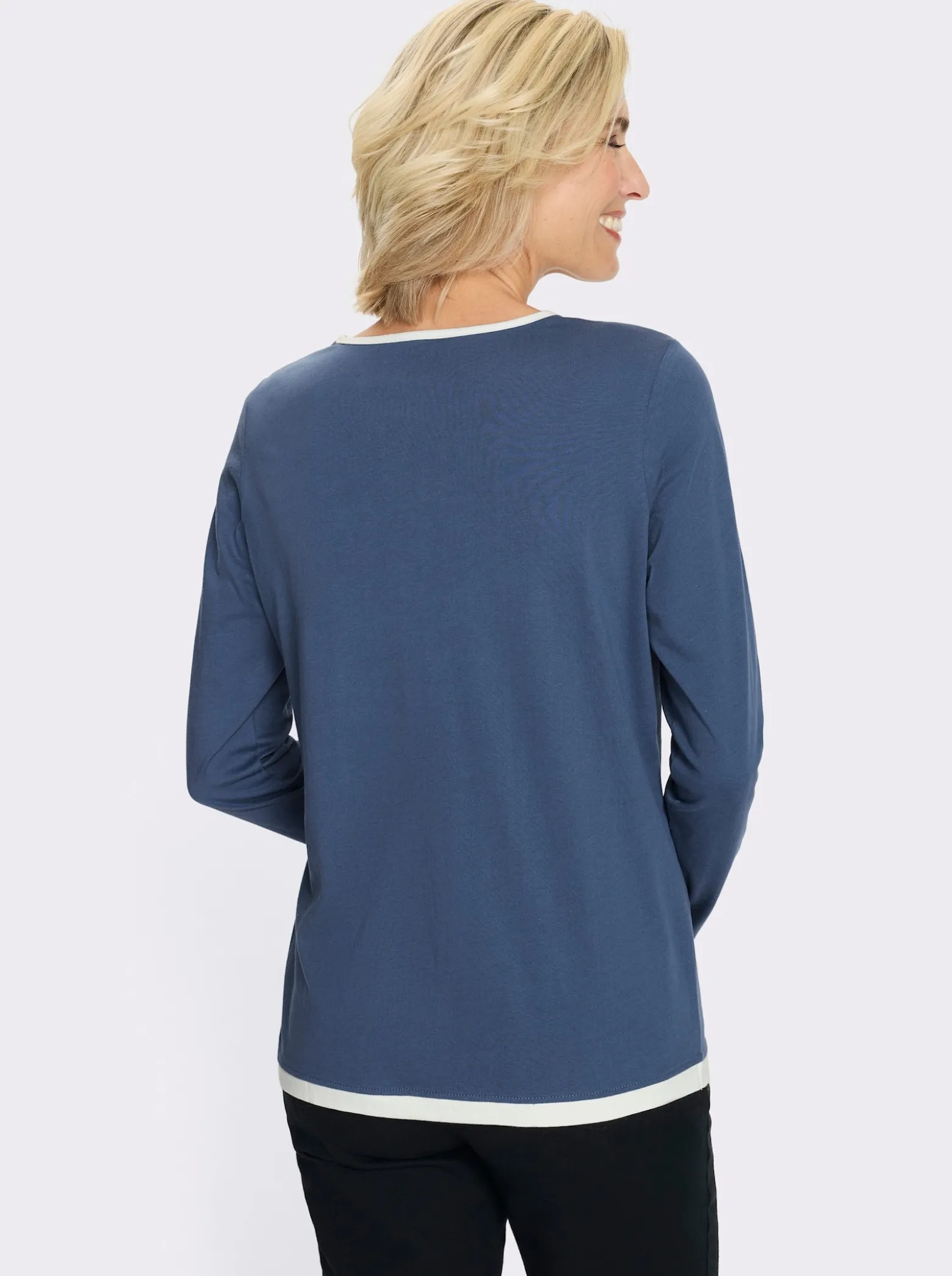 2-in-1-Shirt mit kontrastfarbenen Einsätzen
