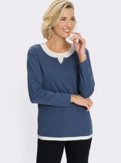 2-in-1-Shirt mit kontrastfarbenen Einsätzen