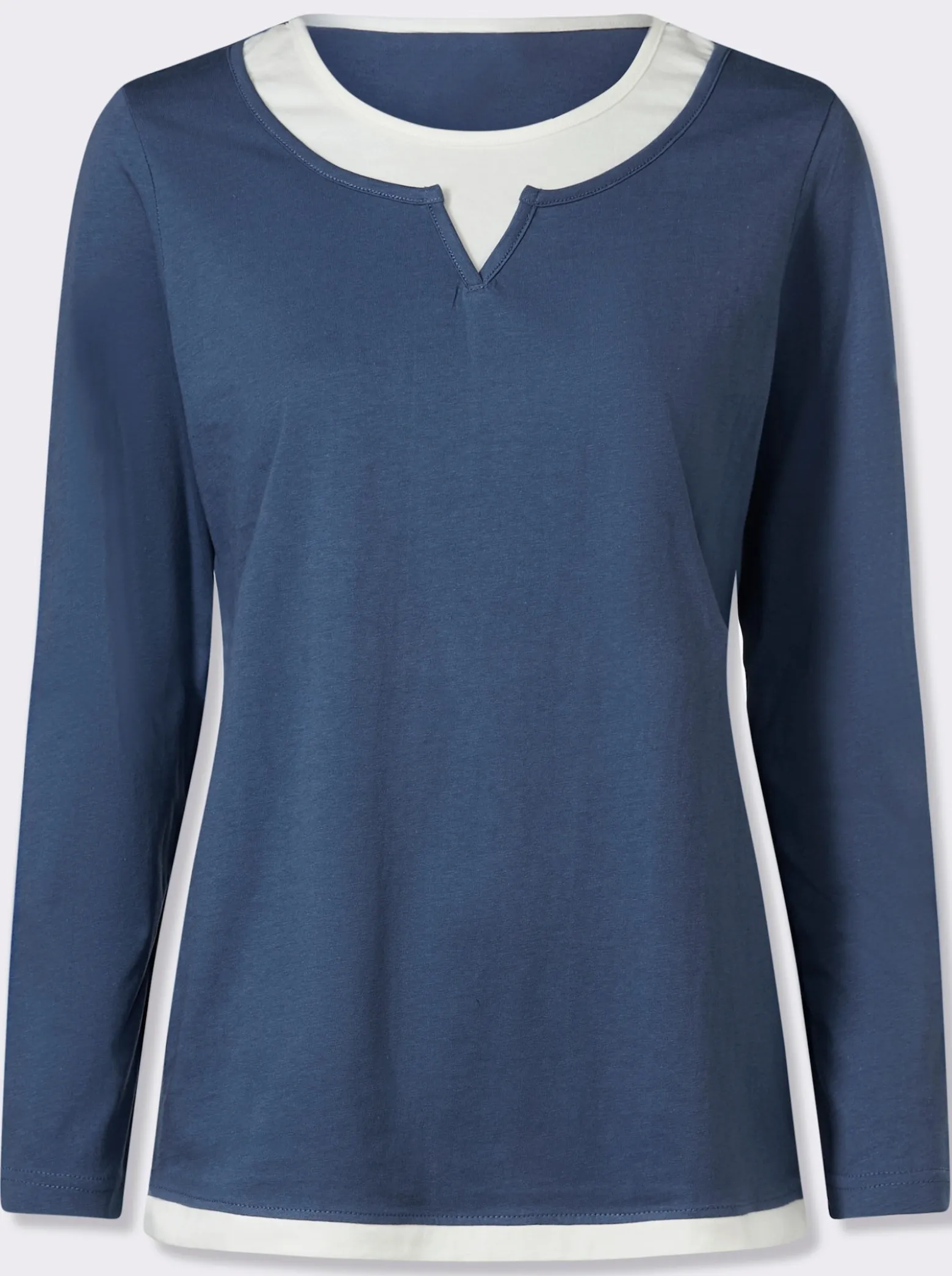 2-in-1-Shirt mit kontrastfarbenen Einsätzen