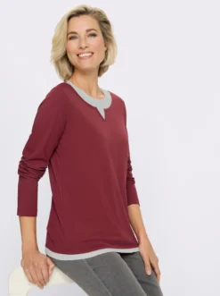 2-in-1-Shirt mit kontrastfarbenen Einsätzen